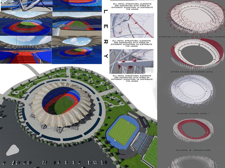 تصميم ملعب كرة قدم اولمبي-Design of an Olympic football stadium