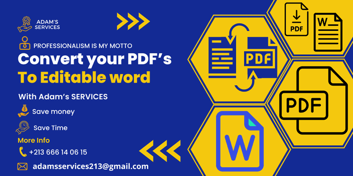 تحويل ملفات PDF الى WORD أو العكس