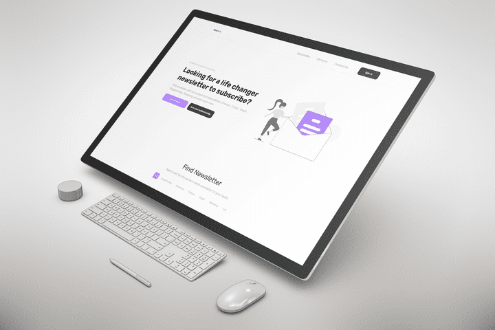 تصميم موقع أخبار newsletter Ui/Ux