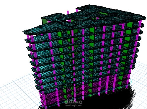 تصميم وتنفيذ برج سكني و اداري 13 طابق