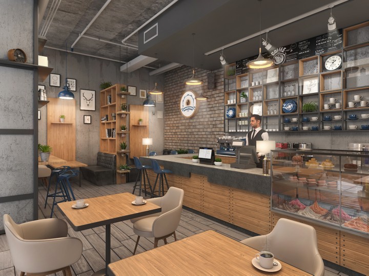 Industrial Style Cafe Design