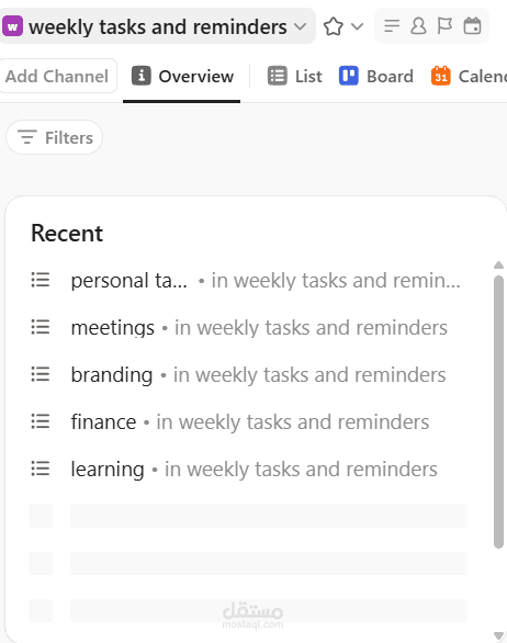 Task & Project Organization on ClickUp