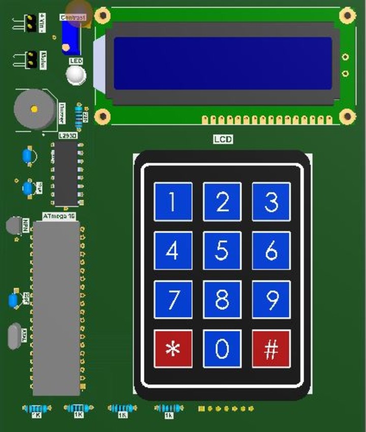 Smart Door Lock using AVR ATmega 16 Microcontroller