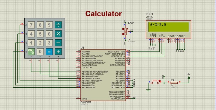 Simple Calculator using PICF184550 Microcontroller