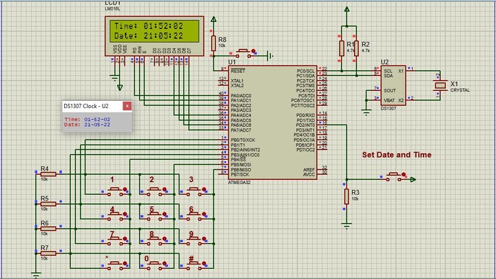 Adjustable Real Time Clock using ATMEGA32