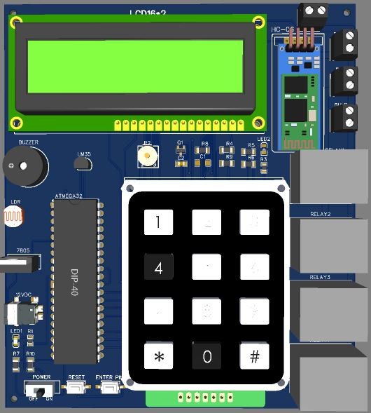 PCB Board for Smart Home Automation Using ATMEGA32