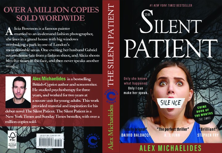 New book cover for (The silent patient)