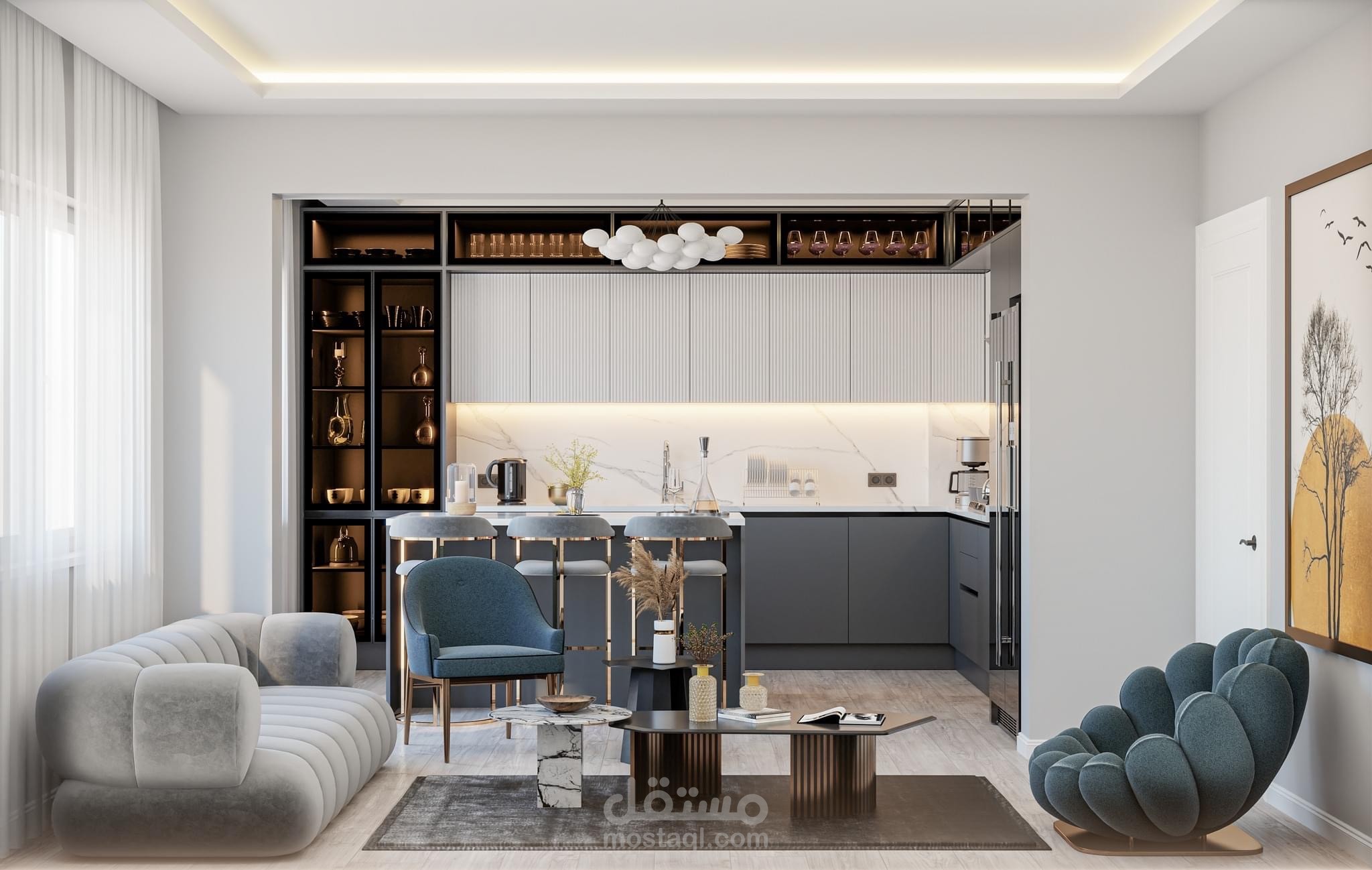 تصميم مطبخ على برنامج Vray 6