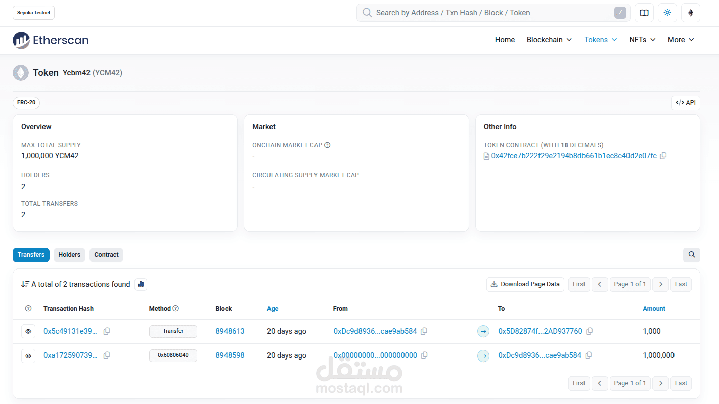 Custom ERC-20 Token on Ethereum