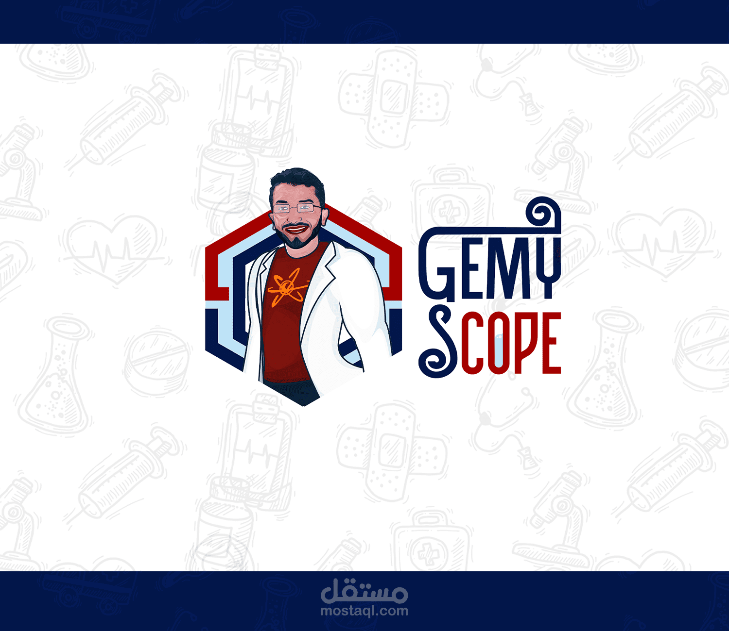 هوية بصرية كاملة ورسم شخصية GEMY SCOPE