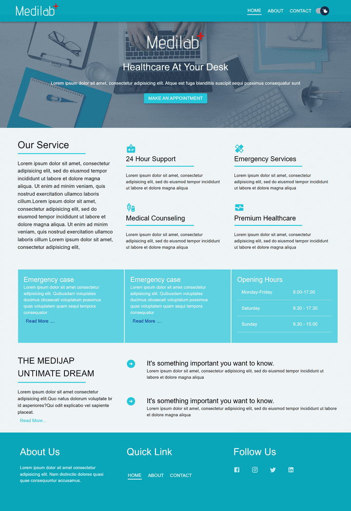 MediLab Healthcare Website