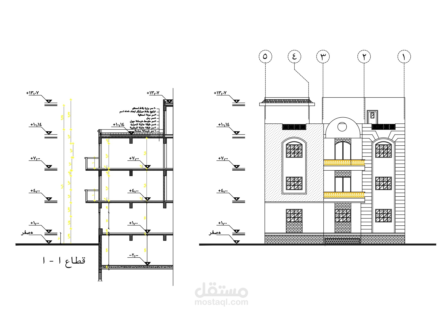 تصميم معماري  لمبني سكني