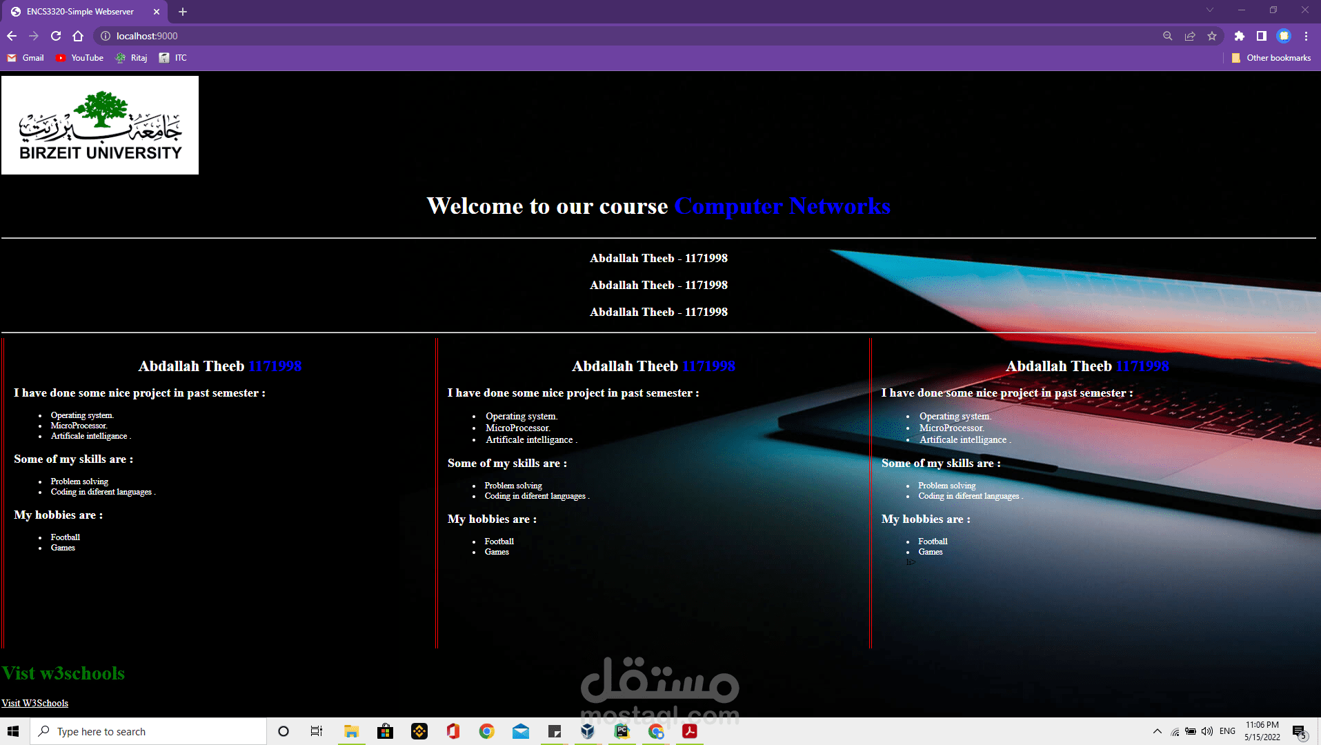 Using socket programing implement a simple but a complete web server in