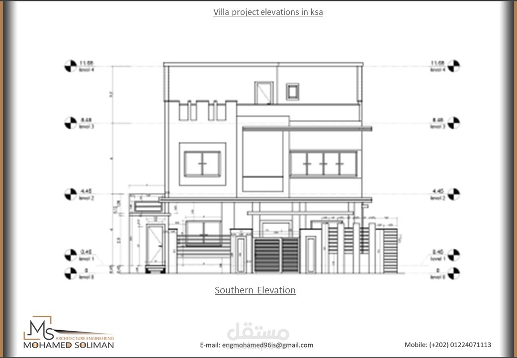 Villa project elevations in KSA