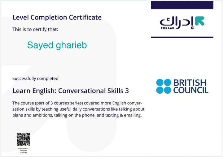 BRITISH COUNCIL Certificate