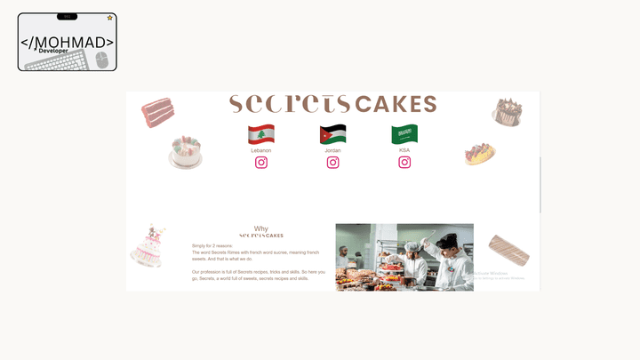 patisserie landing page