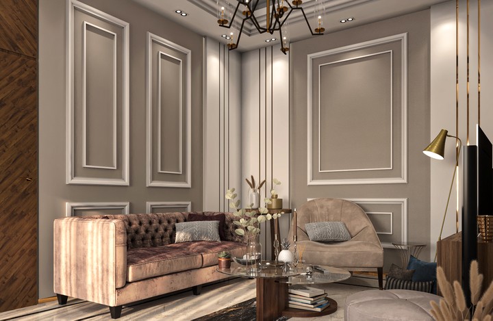 Neoclassical living & dining room 2