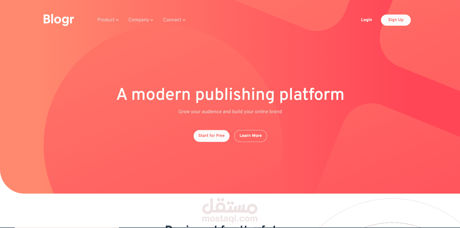 Blogr landing page