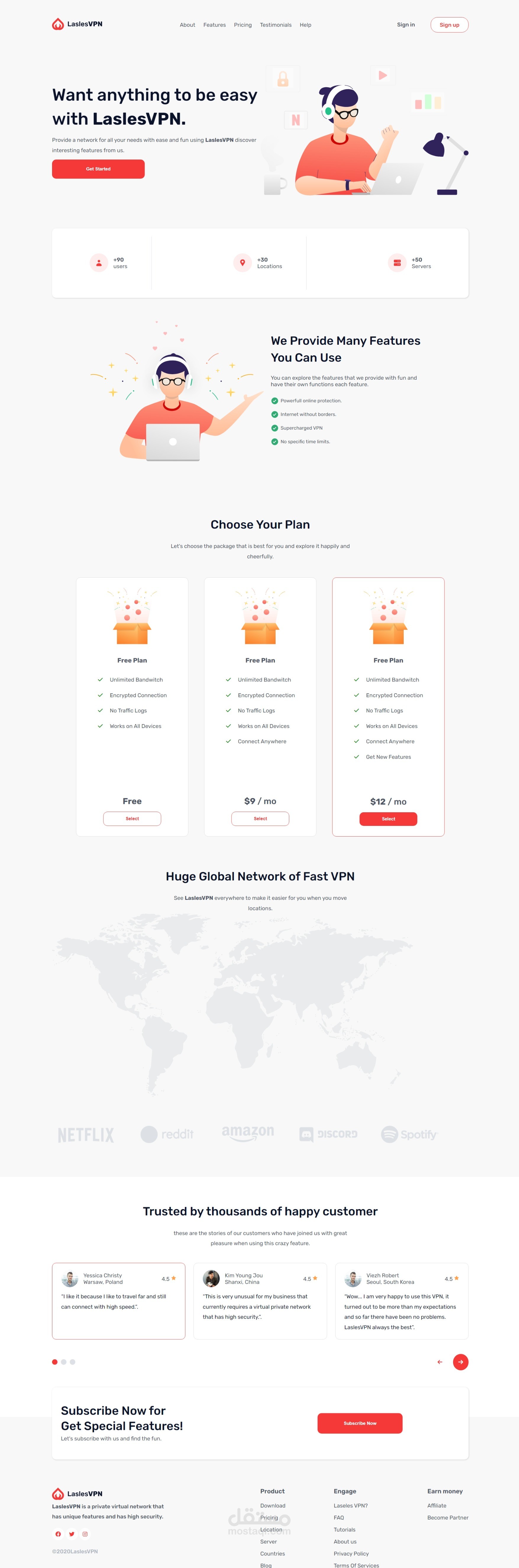 laseles-vpn landing page