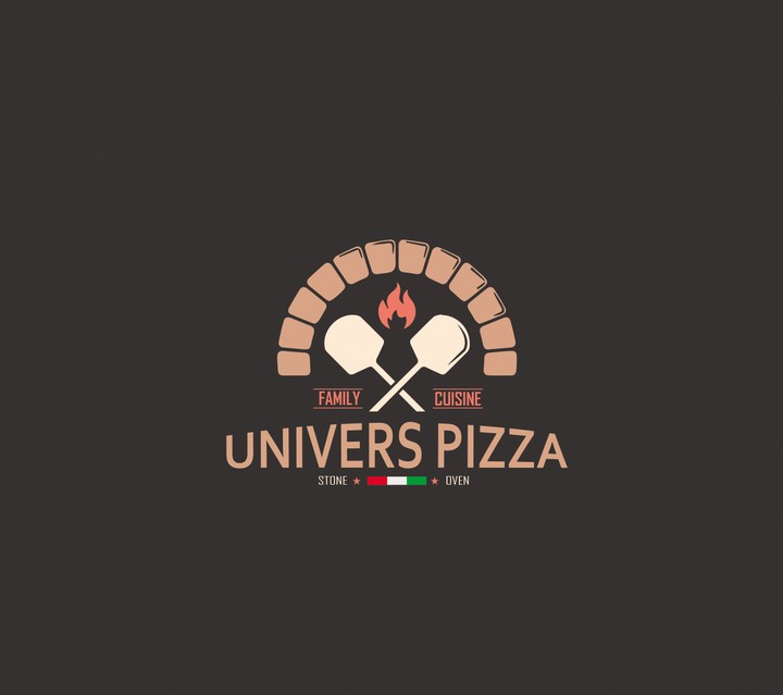 تصميم شعار + هوية لمطعم Universe Pizza