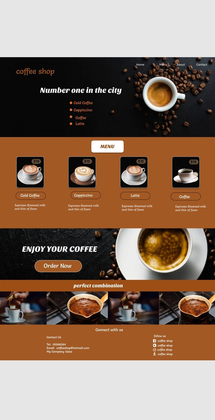 تصميم ويب coffee shop