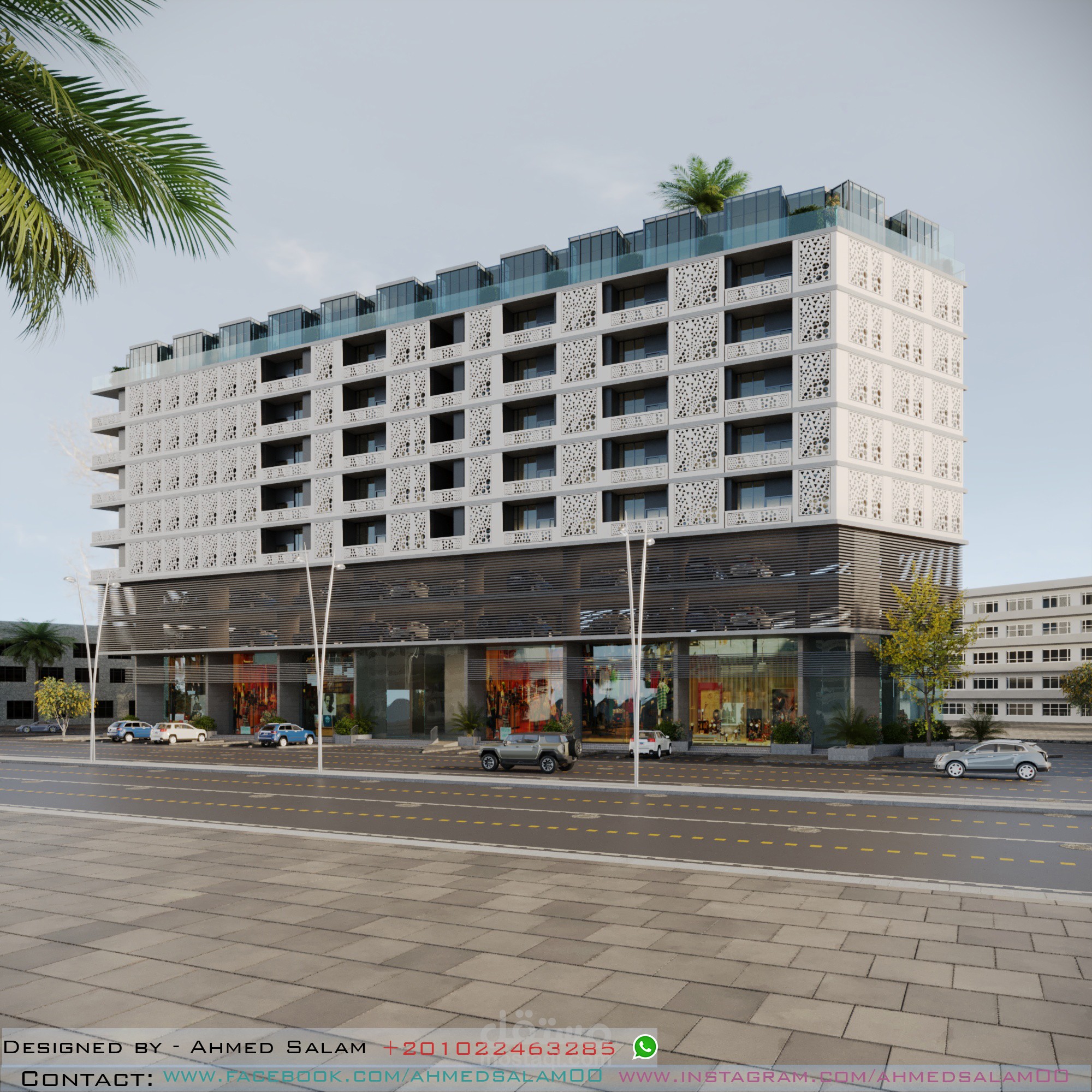 تصميم خارجي لمبنى تجاري سكني - جدة