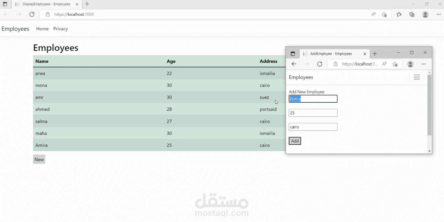 تطبيق Real Time لعرض بيانات الموظفين بإستخدام SignalR