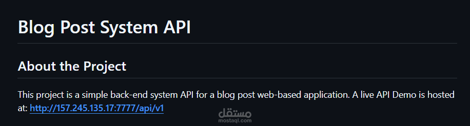 BLOG POST SYSTEM API