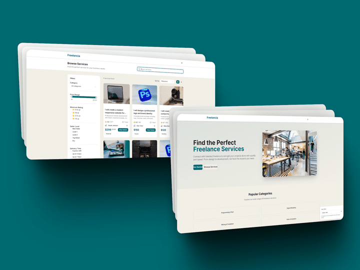 تصميم وتطوير منصة خدمات عمل حر (Freelance Marketplace)