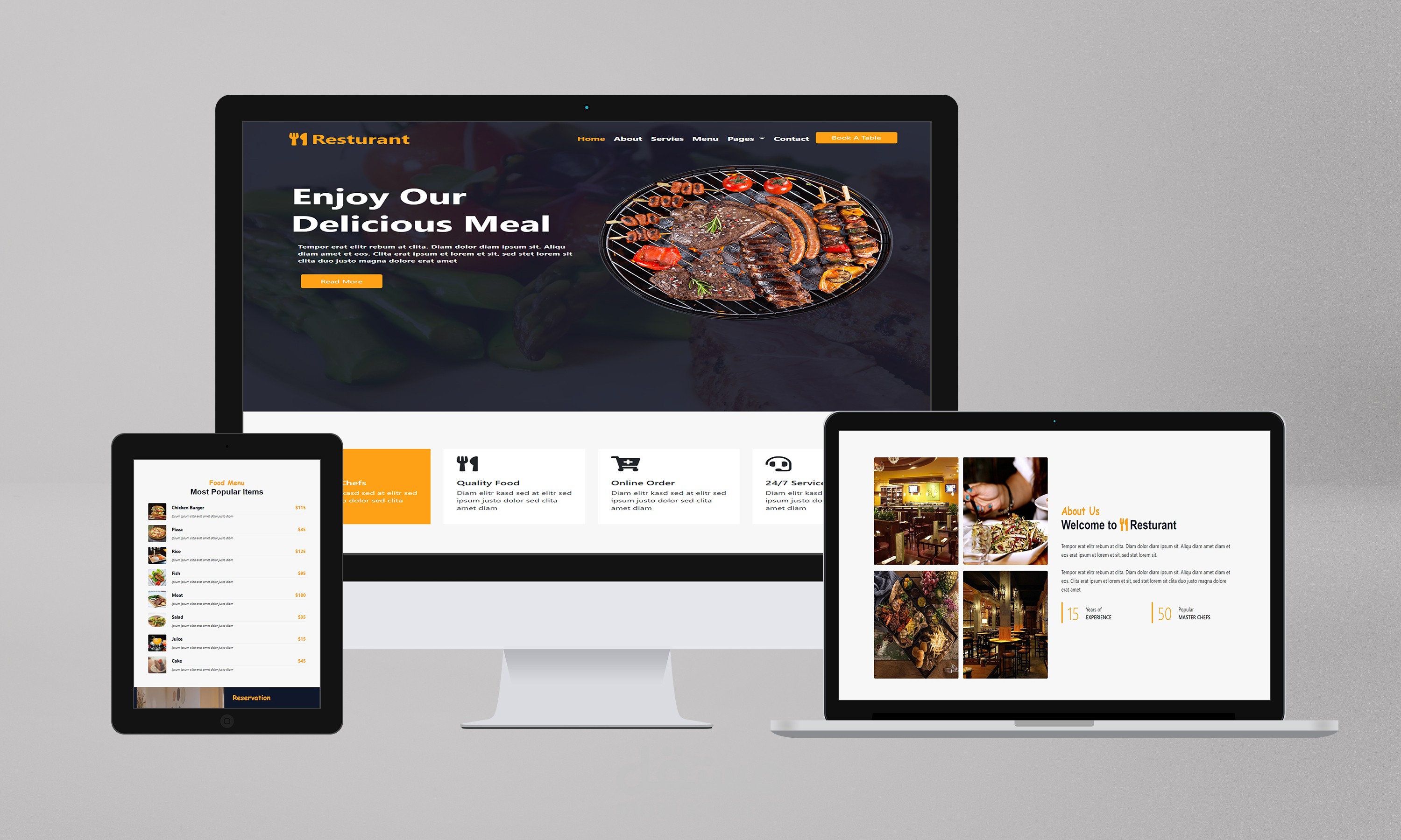 Restaurant landing page