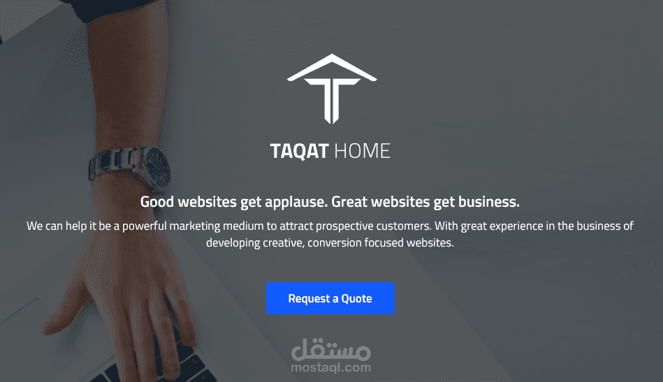 Taqat Home Landing Page