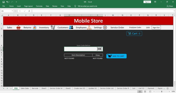 Excel VBA to full Interactive POS System