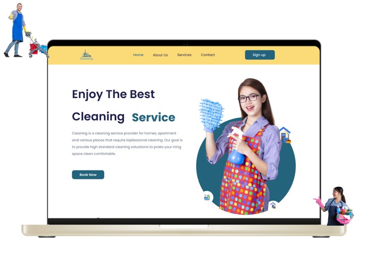 ( صفحة هبوط للخدمات المنزلية )Cleaning Service Landing Page