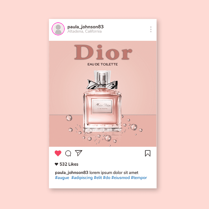 تصميم لشركة عطور "Dior"