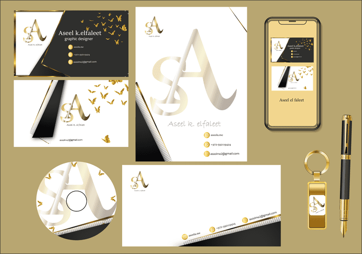 brand identity aseel k.elfaleet (هوية بصرية كاملة)