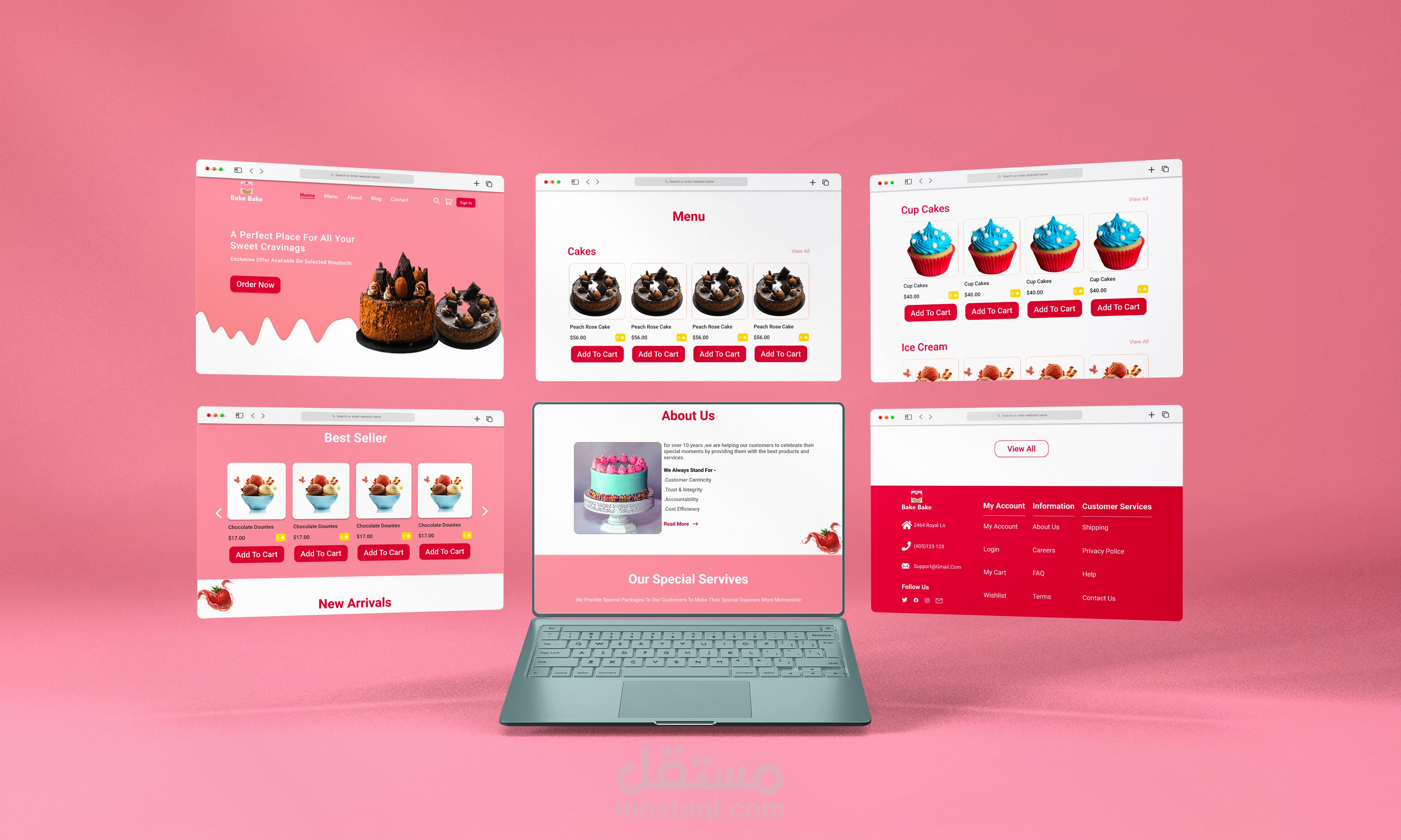 UI/UX Design (Sweets & Cup Cakes) Web Site