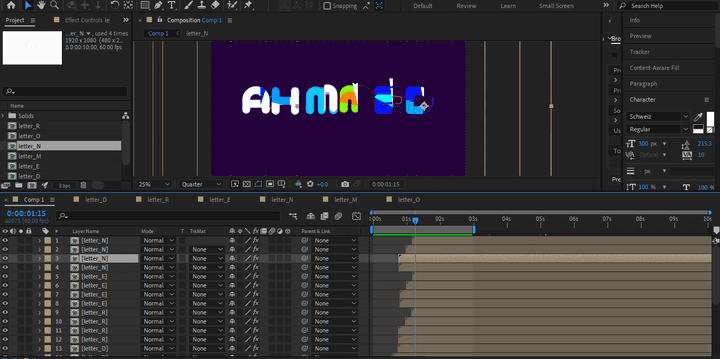 Motion Graphic para mover nombres