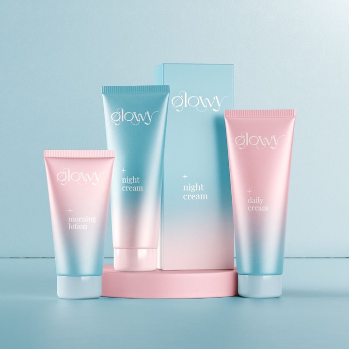 glowy skincare - logotype & branding & packaging