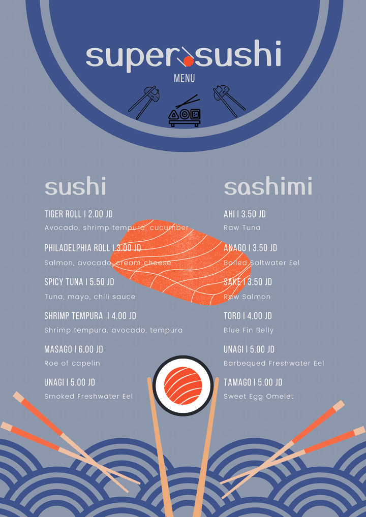 SUSHI MENU