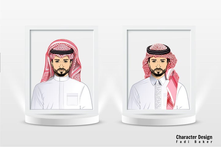 تصميم شخصيات كرتونية ثنائية الأبعاد لصالح تطبيق شركة سعودية