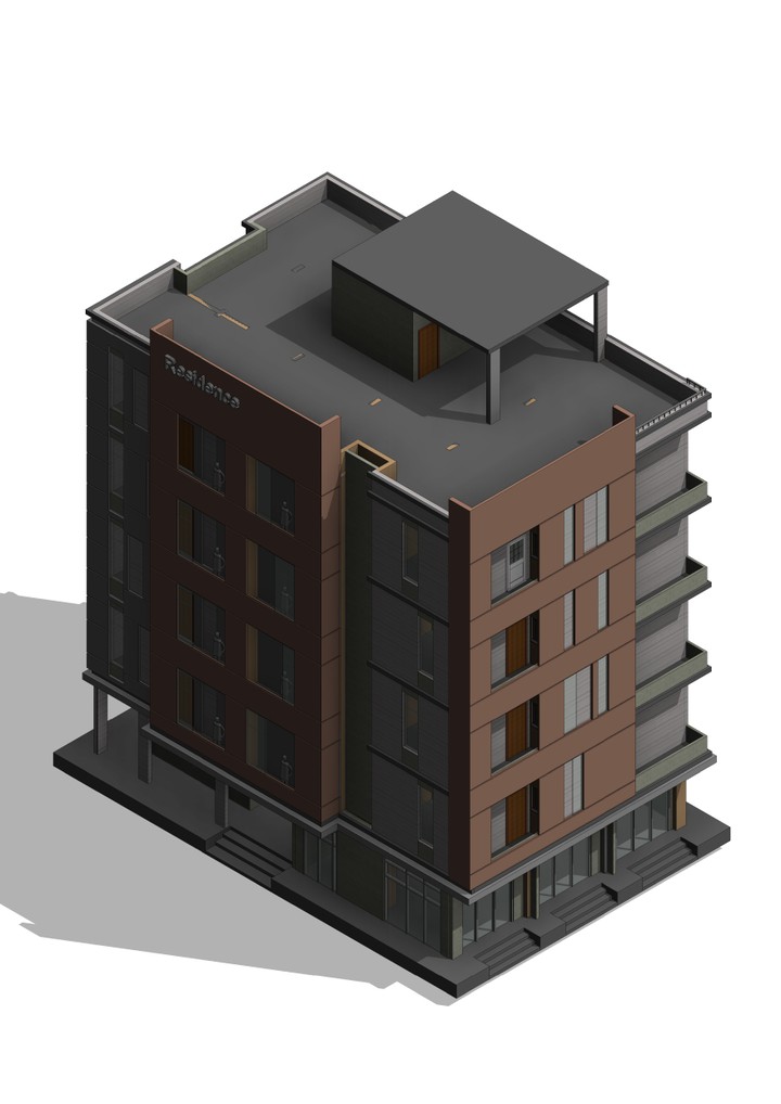 Residential-commercial building، مبنى تجاري سكني