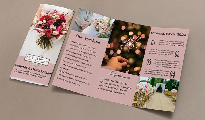 تصميم بروشور brochure دعائي لشركة تنظيم حفلات وأفراح