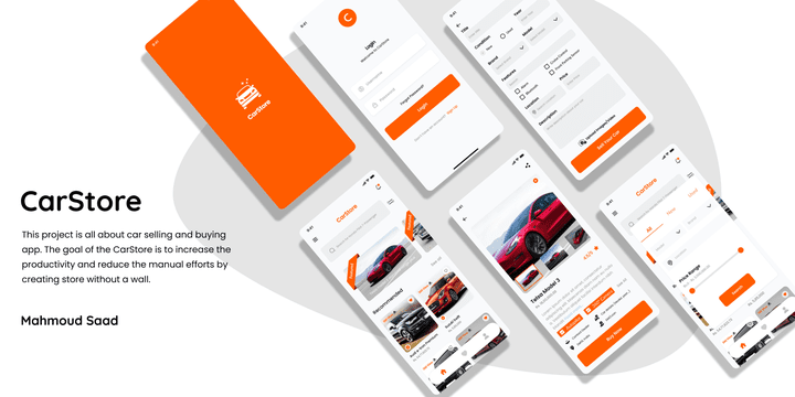 تصميم ui ux لتطبيق CarStore