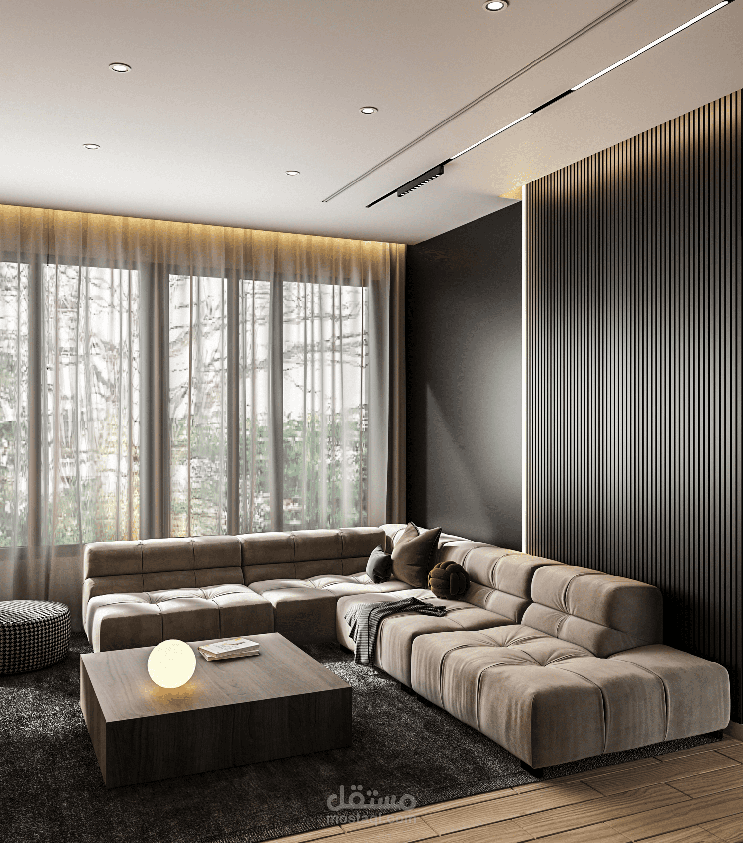 Living Room With Office