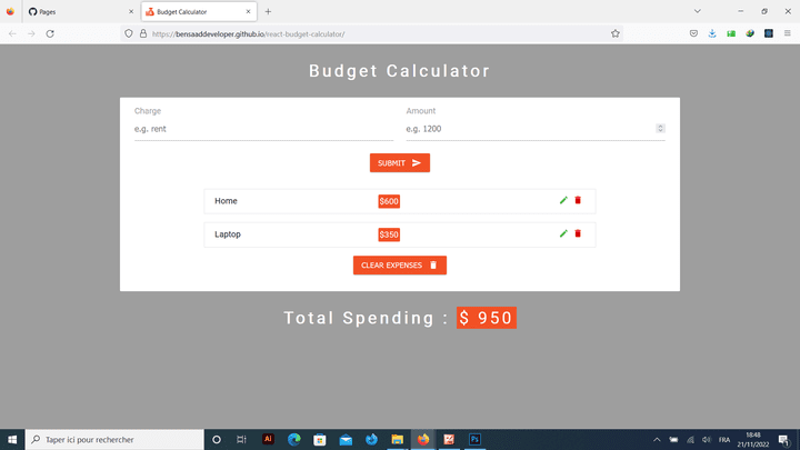 Budget Calculator - React App