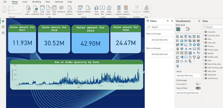 عمل تقرير على برنامج Power bi