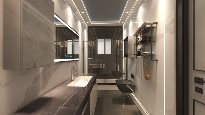 A luxurious modern bathroom design