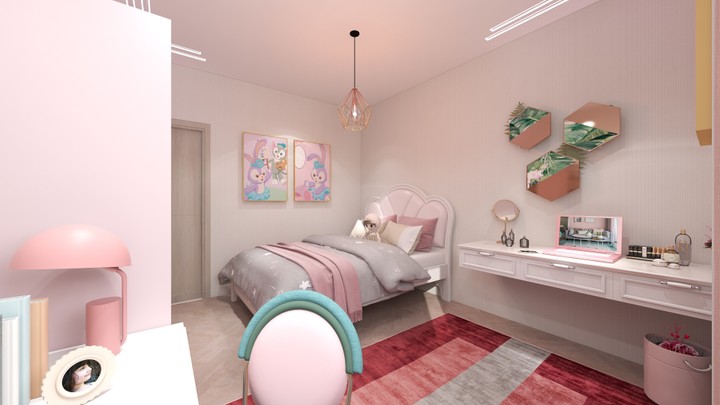 Girl Bedroom modern interior design ( Art Deco style )