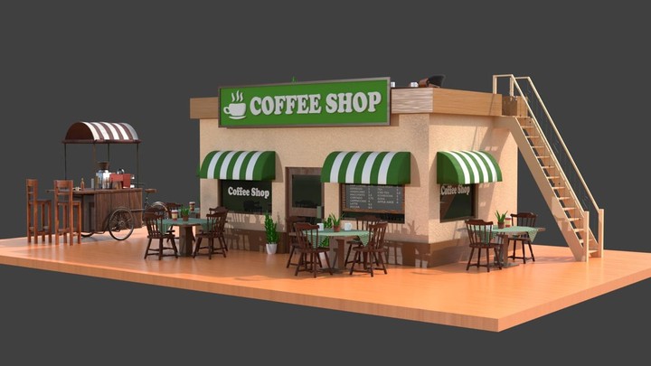 3D coffee shop