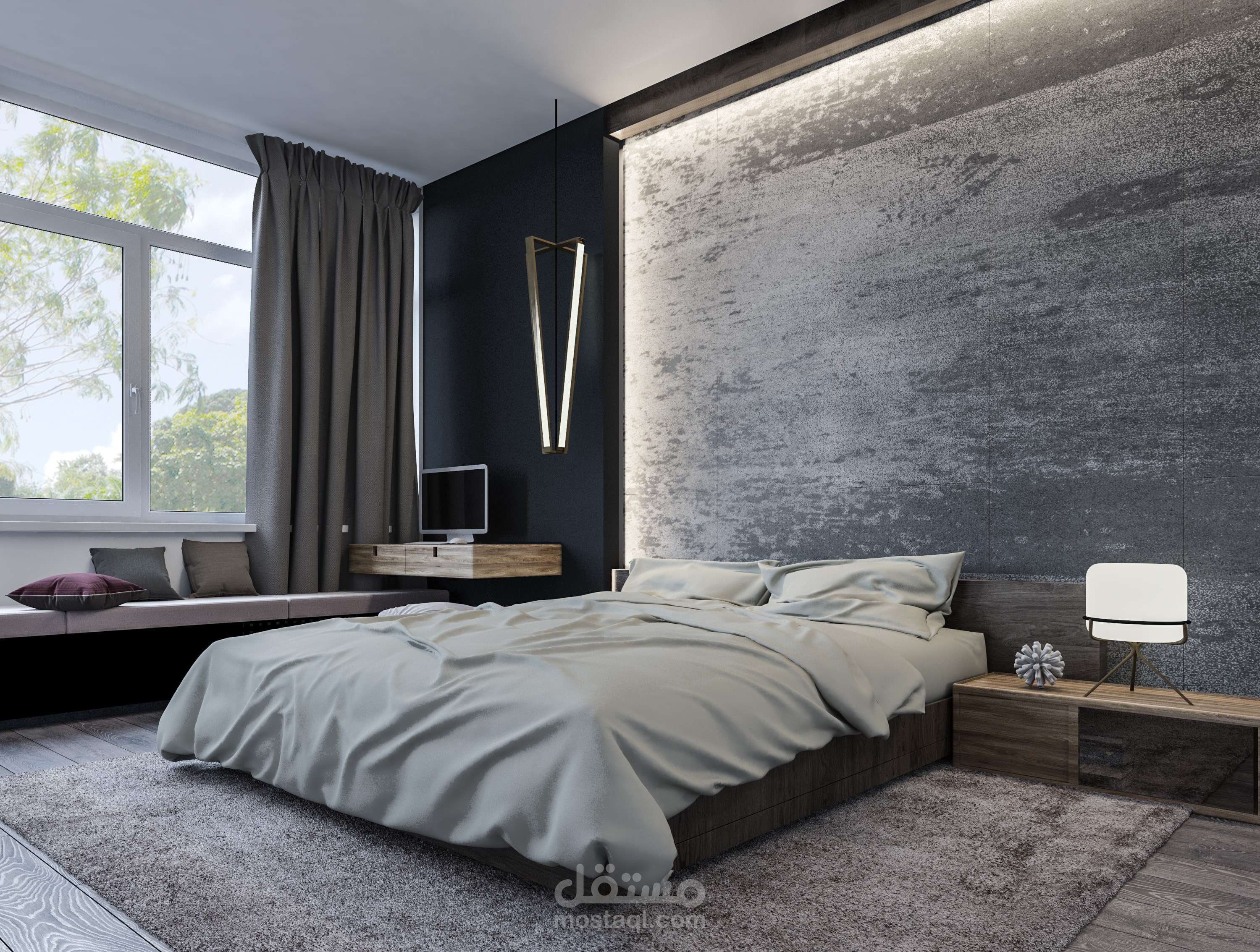 Modern Bedroom scene